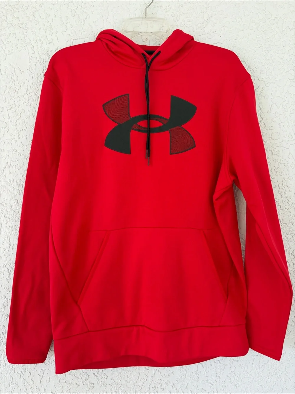 Under Armour Red loose fit Pullover Hoodie with Black Logo size M